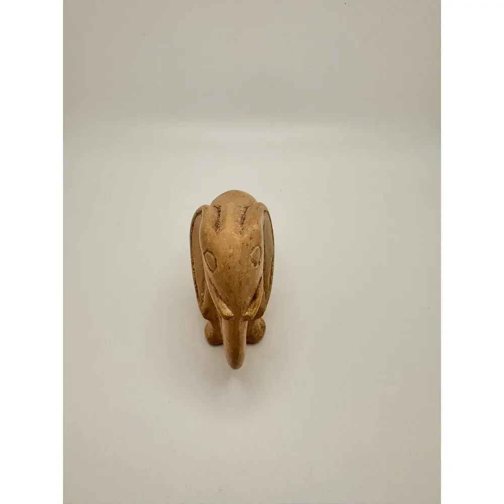 Vintage Soapstone Two Animals Elephant Lion Hand Carved Africa African Figurine